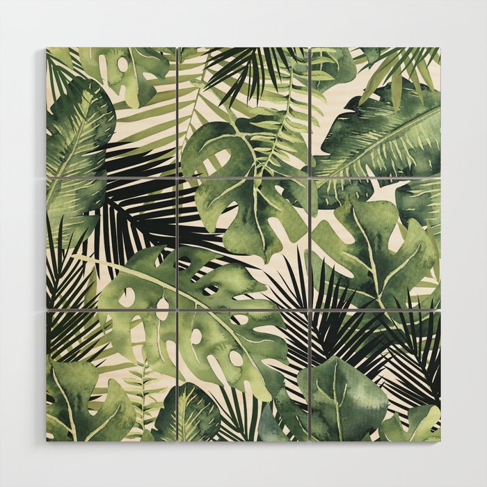Tropical Leaves Wood Wall Art Gallery Image 1