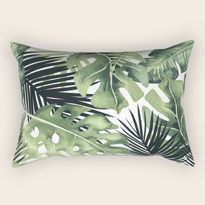 Tropical Leaves Rectangular Pillow Gallery Image 2