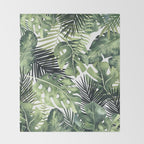 Tropical Leaves Throw Blanket Gallery Image 2
