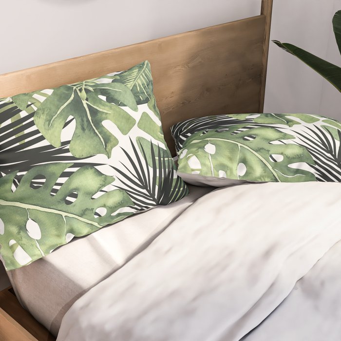 Tropical Leaves Pillow Sham Gallery Image 2