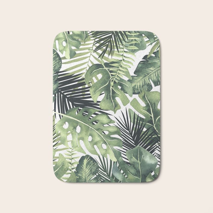 Tropical Leaves Bath Mat Gallery Image 1