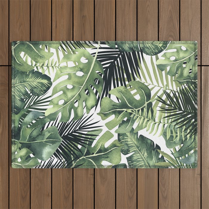 Tropical Leaves Outdoor Rug Gallery Image 1