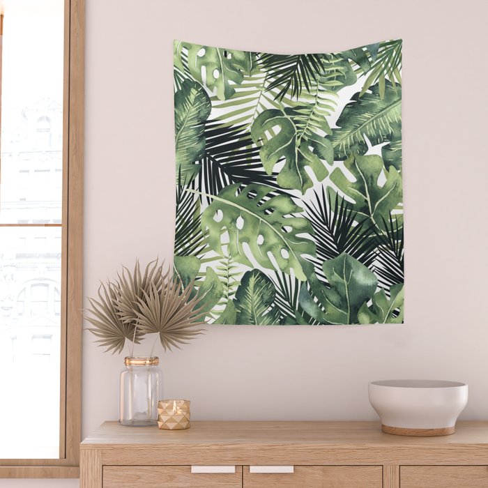 Tropical Leaves Wall Tapestry Gallery Image 2