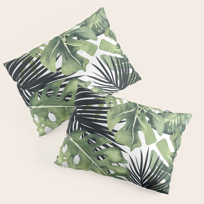 Tropical Leaves Pillow Sham Gallery Image 1