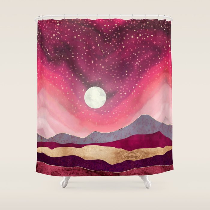 Scarlet Night Shower Curtain Gallery Image 1