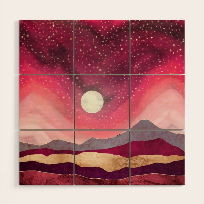 Scarlet Night Wood Wall Art Gallery Image 1