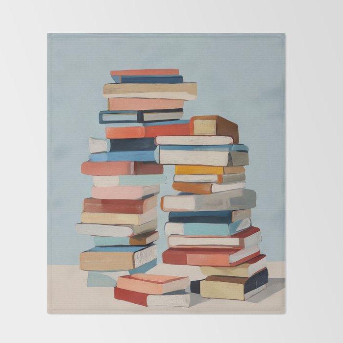 Books in Balance Throw Blanket Gallery Image 2
