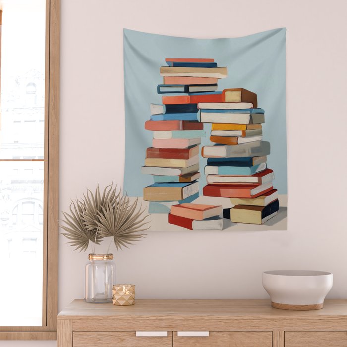 Books in Balance Wall Tapestry Gallery Image 2