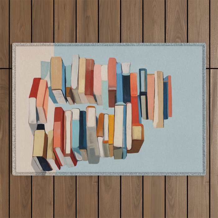 Books in Balance Outdoor Rug Gallery Image 1