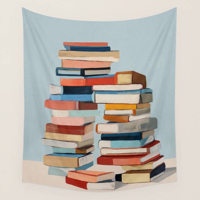 Books in Balance Wall Tapestry Gallery Image 1