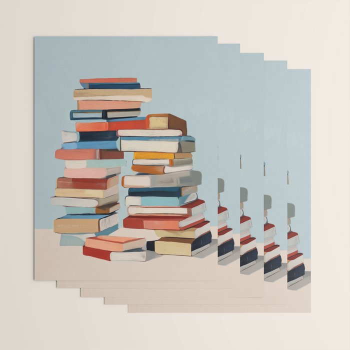 Books in Balance Wrapping Paper Gallery Image 3