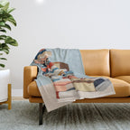 Books in Balance Throw Blanket Gallery Image 1