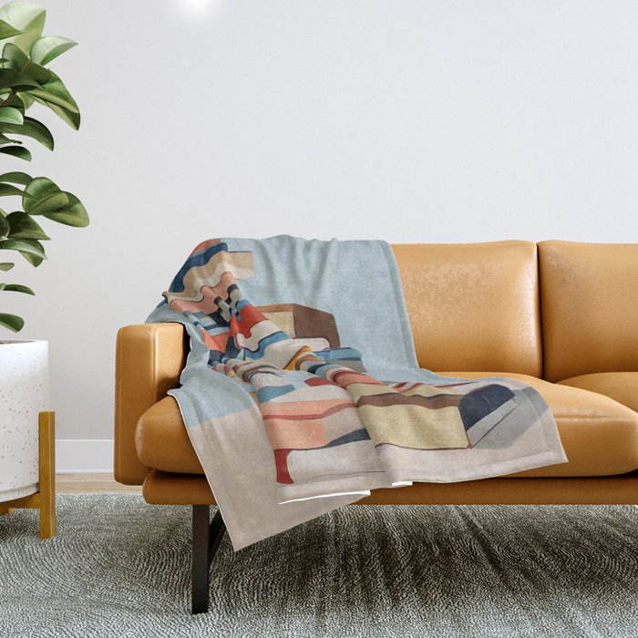Books in Balance Throw Blanket Gallery Image 1