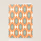 Mid Century Mod Retro Modern Shapes Orange Pink Green Stationery Card Gallery Image 2