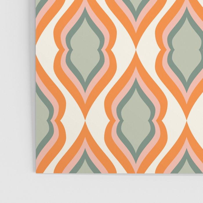 Mid Century Mod Retro Modern Shapes Orange Pink Green Poster Gallery Image 3