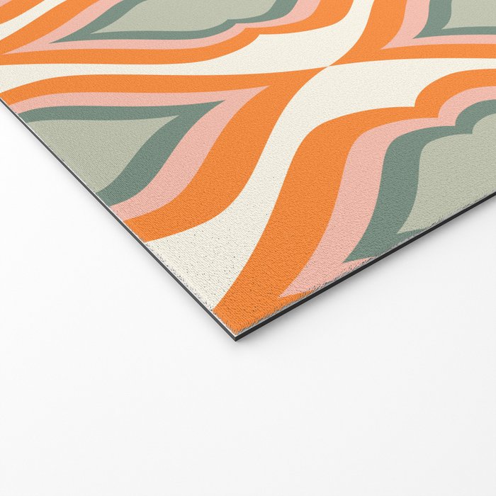 Mid Century Mod Retro Modern Shapes Orange Pink Green Welcome Mat Gallery Image 2