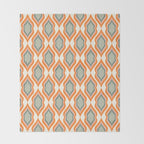 Mid Century Mod Retro Modern Shapes Orange Pink Green Throw Blanket Gallery Image 2