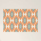Mid Century Mod Retro Modern Shapes Orange Pink Green Welcome Mat Gallery Image 1
