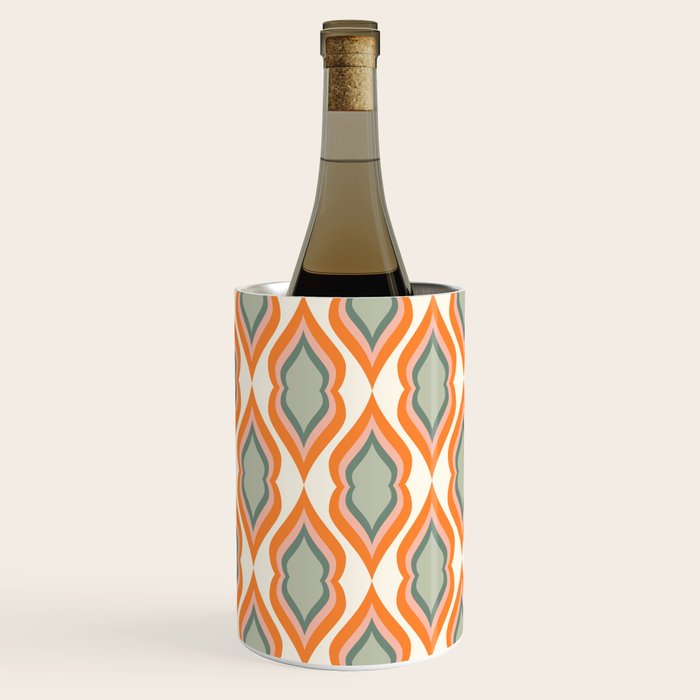 Mid Century Mod Retro Modern Shapes Orange Pink Green Wine Chiller Gallery Image 3