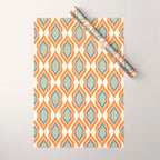 Mid Century Mod Retro Modern Shapes Orange Pink Green Wrapping Paper Gallery Image 1