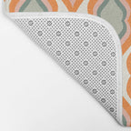 Mid Century Mod Retro Modern Shapes Orange Pink Green Bath Mat Gallery Image 2