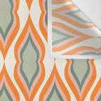 Mid Century Mod Retro Modern Shapes Orange Pink Green Wall Tapestry Gallery Image 3