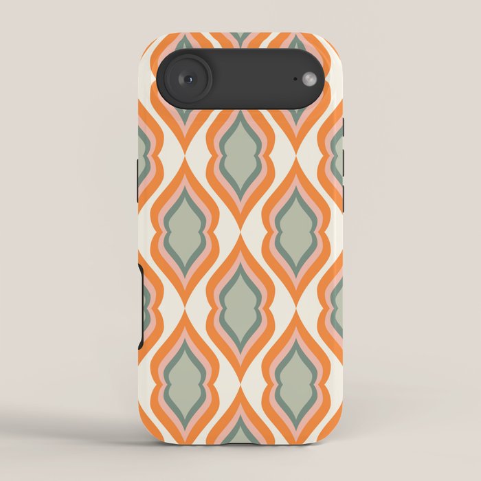 Mid Century Mod Retro Modern Shapes Orange Pink Green iPhone Case Gallery Image 2