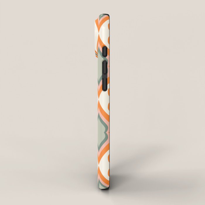 Mid Century Mod Retro Modern Shapes Orange Pink Green iPhone Case Gallery Image 2