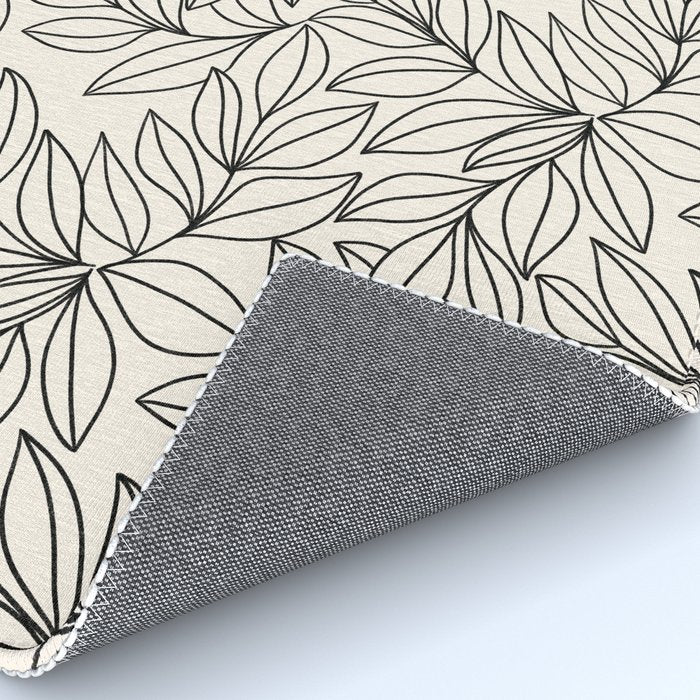 Black and White Leaves  Rug Gallery Image 4