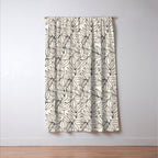 Black and White Leaves  Window Curtain Gallery Image 3