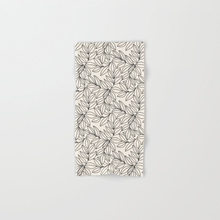 Black and White Leaves  Bath Towel Gallery Image 1