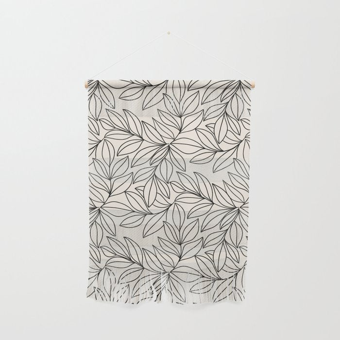 Black and White Leaves  Wall Hanging Gallery Image 1