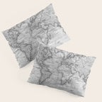 Black and White World Map (1801) Pillow Sham Gallery Image 3