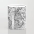Black and White World Map (1801) Coffee Mug Gallery Image 4