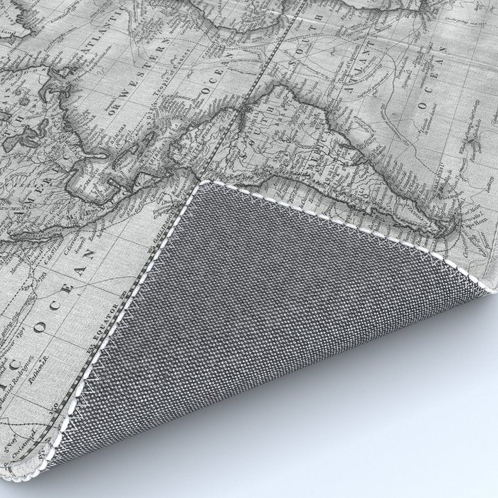 Black and White World Map (1801) Rug Gallery Image 4