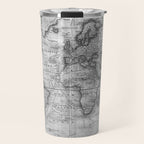 Black and White World Map (1801) Travel Mug Gallery Image 1