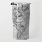 Black and White World Map (1801) Travel Mug Gallery Image 3