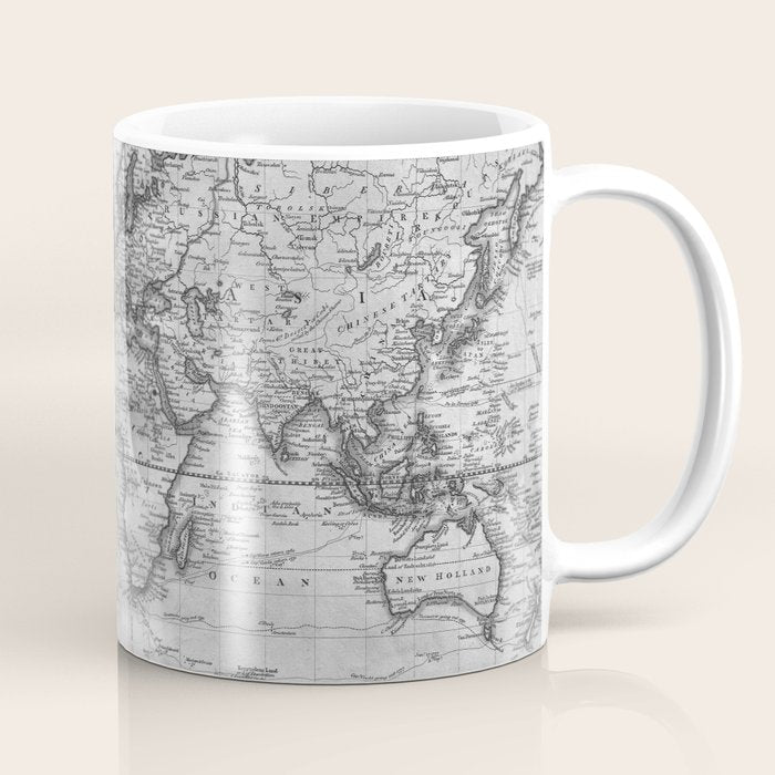 Black and White World Map (1801) Coffee Mug Gallery Image 1