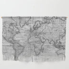 Black and White World Map (1801) Wall Hanging Gallery Image 1