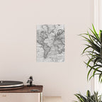 Black and White World Map (1801) Poster Gallery Image 2