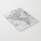 Black and White World Map (1801) Notebook Gallery Image 3