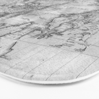 Black and White World Map (1801) Bath Mat Gallery Image 3