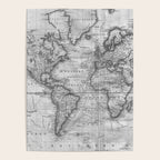 Black and White World Map (1801) Poster Gallery Image 4