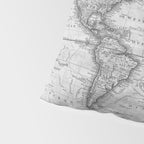 Black and White World Map (1801) Pillow Sham Gallery Image 4