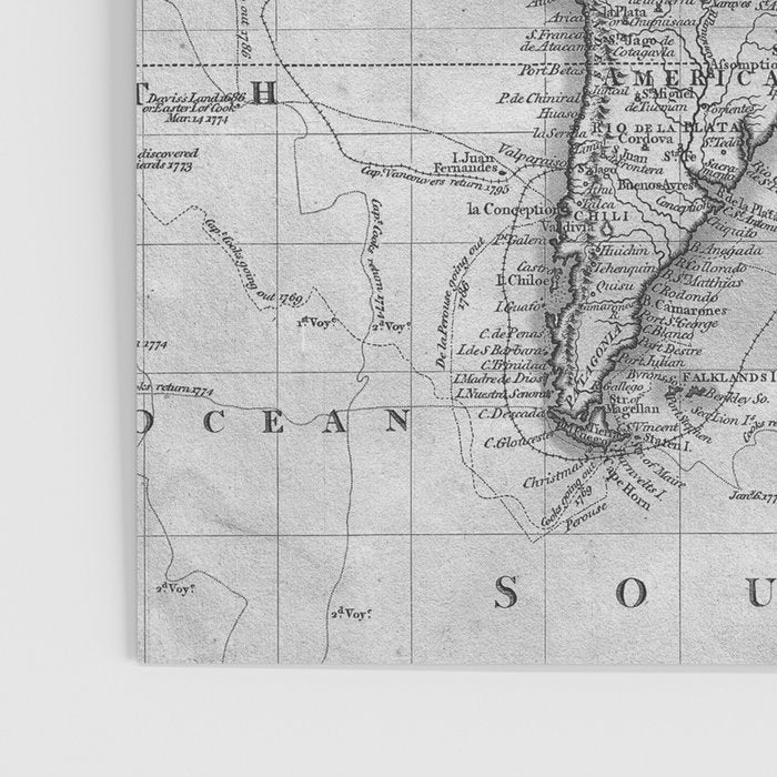 Black and White World Map (1801) Poster Gallery Image 3