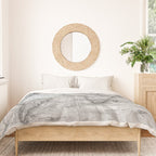 Black and White World Map (1801) Duvet Cover Gallery Image 3