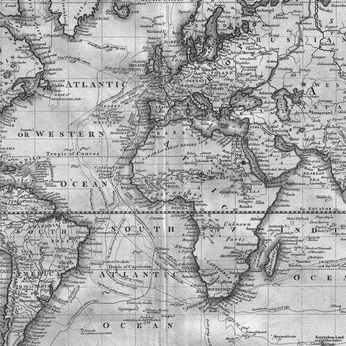Black and White World Map (1801) Coffee Mug Gallery Image 2