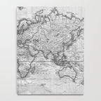 Black and White World Map (1801) Notebook Gallery Image 4