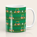 Retro Golf Cart Rides in Emerald Green & Orange Coffee Mug Gallery Image 1