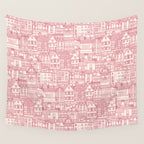 cafe buildings pink Wall Tapestry Gallery Image 4